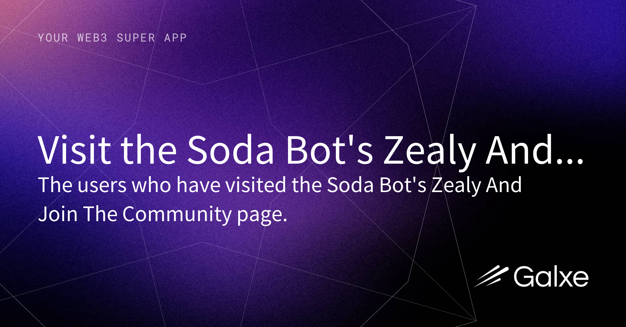 Soda Roth Bot Visit the Soda Bot's Zealy And Join The Community Credential | Galxe