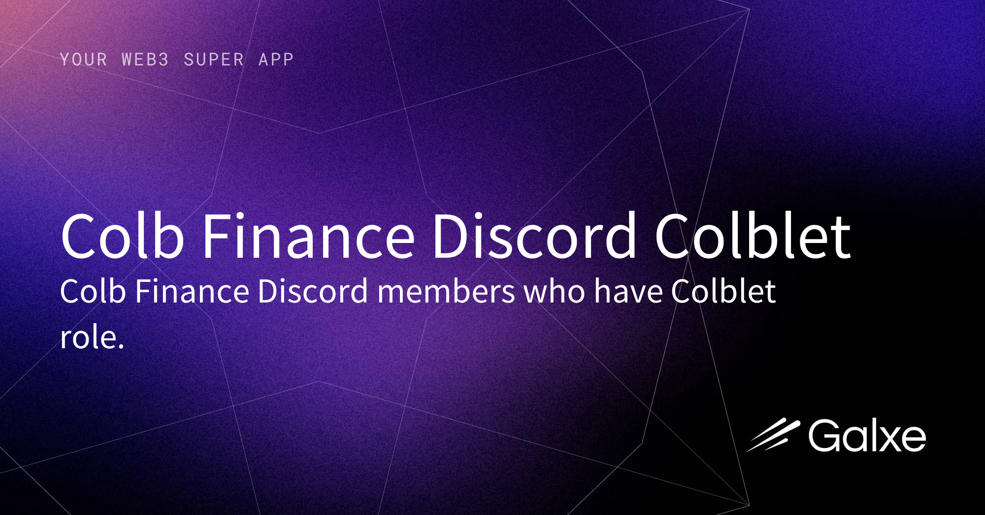Colb Finance Discord Colblet Credential | Galxe
