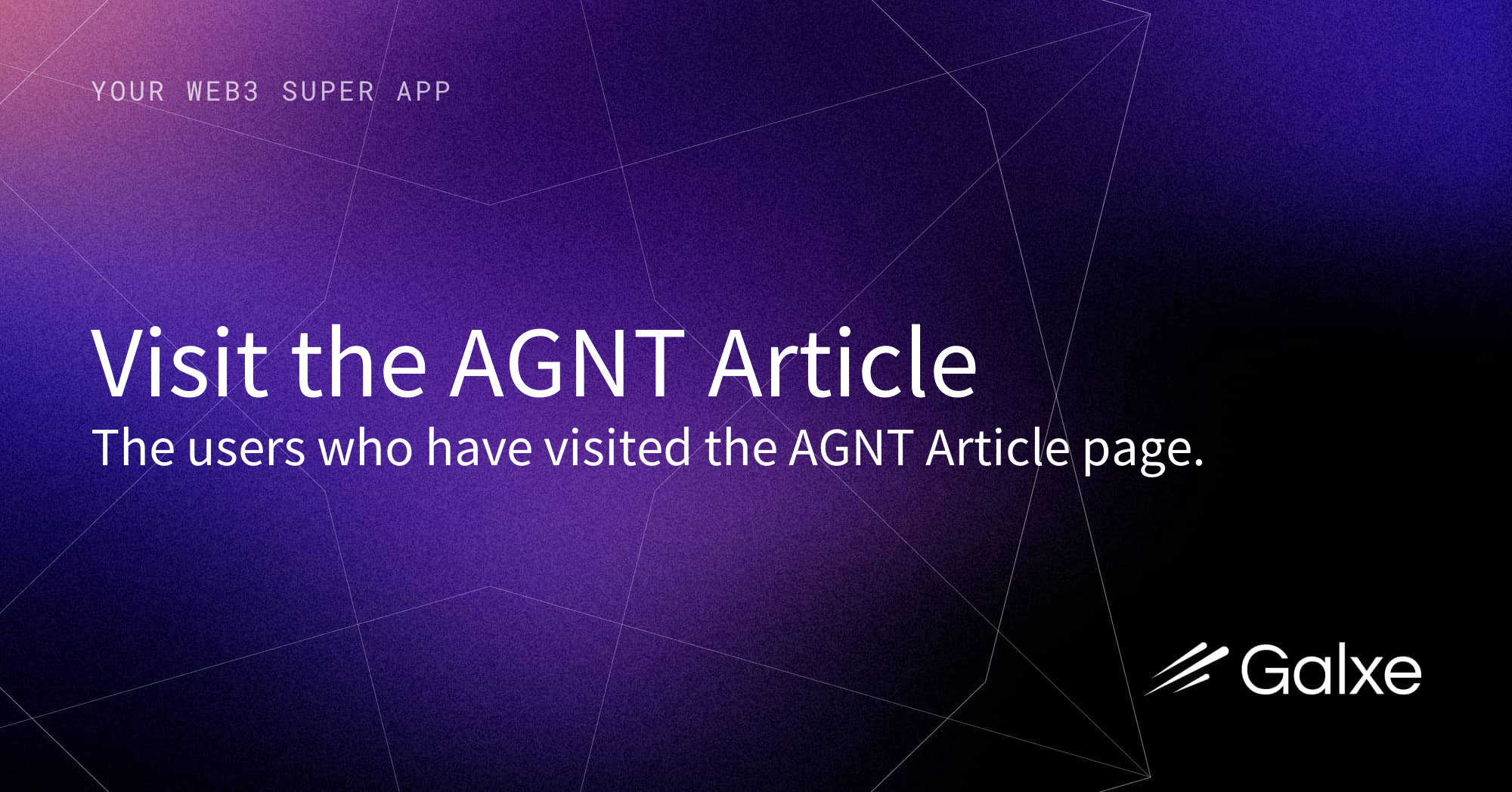 Visit the AGNT Article Credential | Galxe